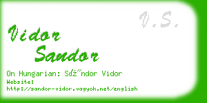 vidor sandor business card